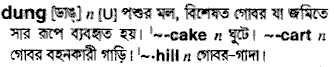 dung
meaning in bengali