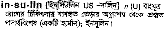 insulin
meaning in bengali