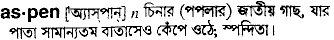aspen
meaning in bengali