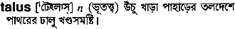 talus
meaning in bengali