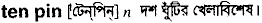ten pin
meaning in bengali
