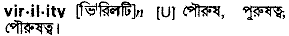 virilitv
meaning in bengali