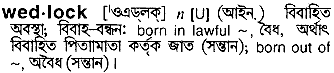 wedlock
meaning in bengali