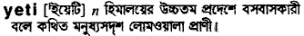 yeti
meaning in bengali